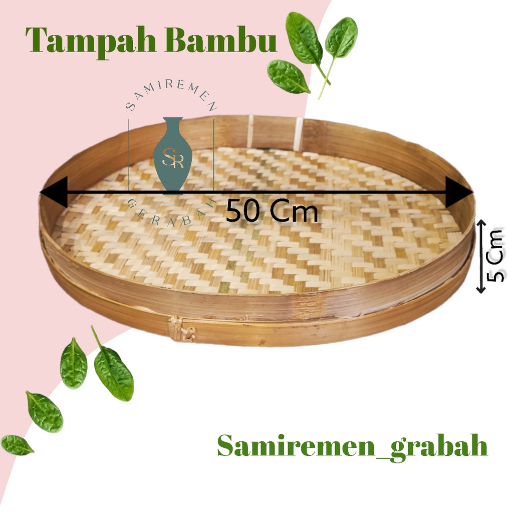 Jual Tampah Bambu Diameter Cm Nampan Bambu Shopee Indonesia