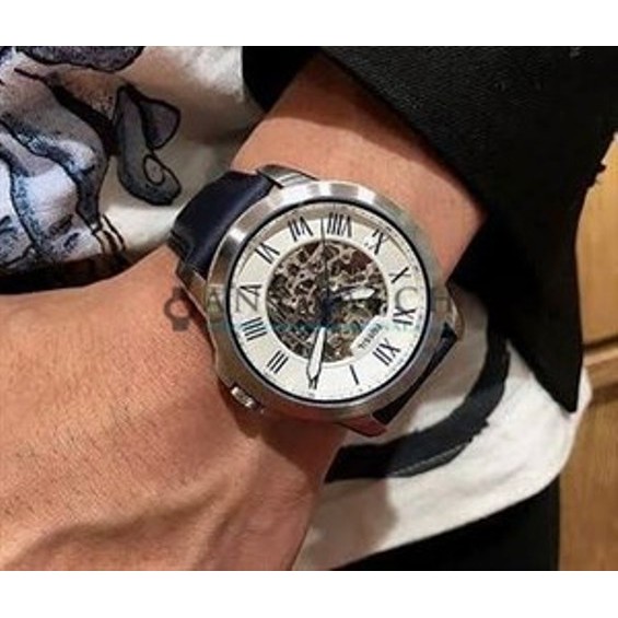 Jual Jam Tangan Pria Fossil ME3111 Silver Skeleton Dial Shopee