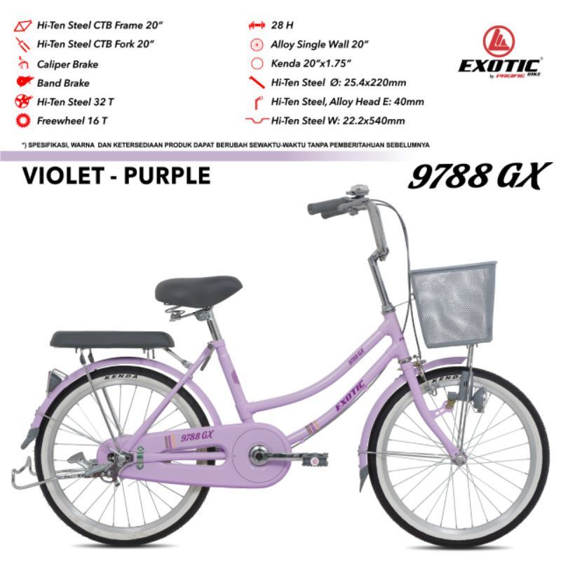 Jual SEPEDA PEREMPUAN MINI EXOTIC ET 9788 GX by PACIFIC 20 / 24 / 26 ...
