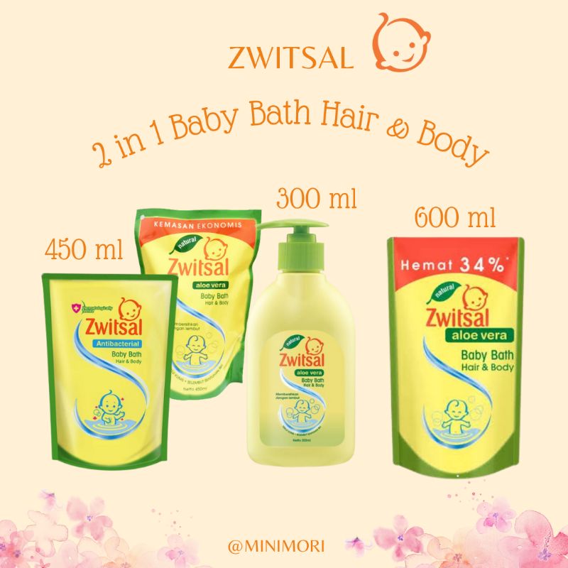 Jual Zwitsal 2in1 Baby Bath Body & Hair Wash Pump 300 Ml/ Refill Pouch ...