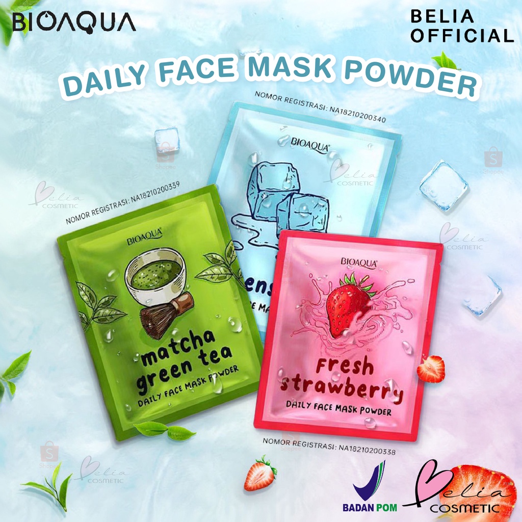 Jual BELIA BIOAQUA Daily Face Mask Powder 20g Masker bubuk acne prone