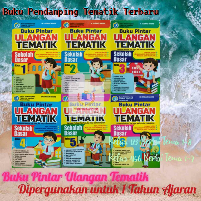 Jual buku pintar ulangan tematik sd mi kelas 1 2 3 4 5 6 kurikulum 2013 ...