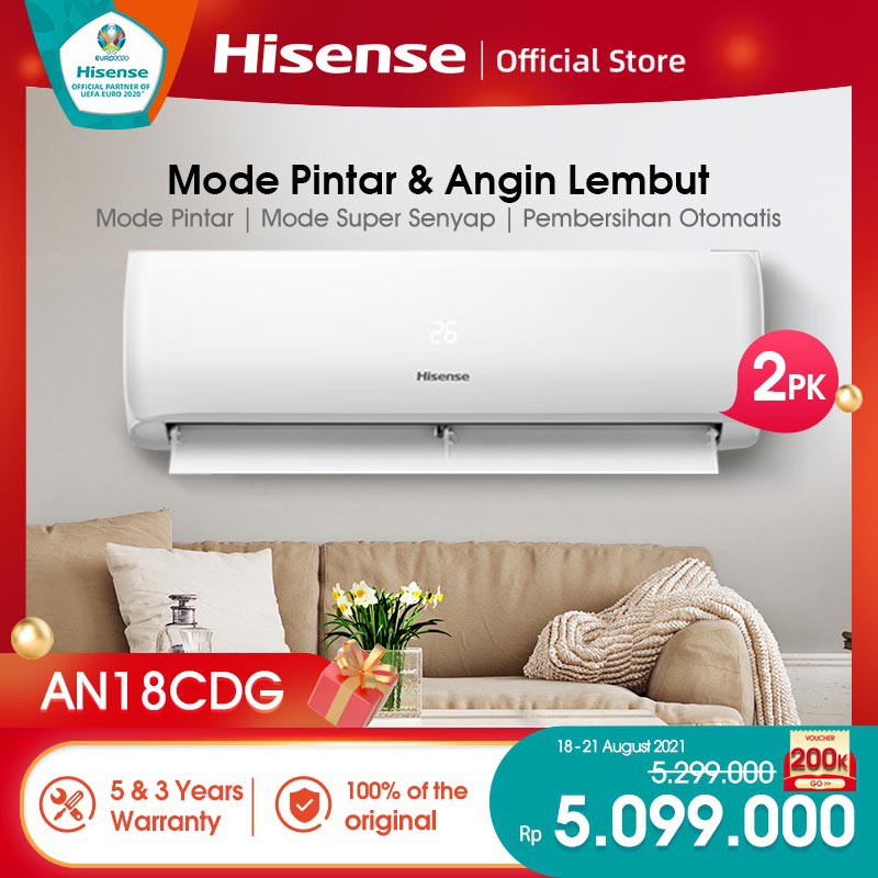 Jual Hisense Ac Air Conditioner Standard 2 Pk An18cdg Indooroutdoor Unit Only Shopee 8999