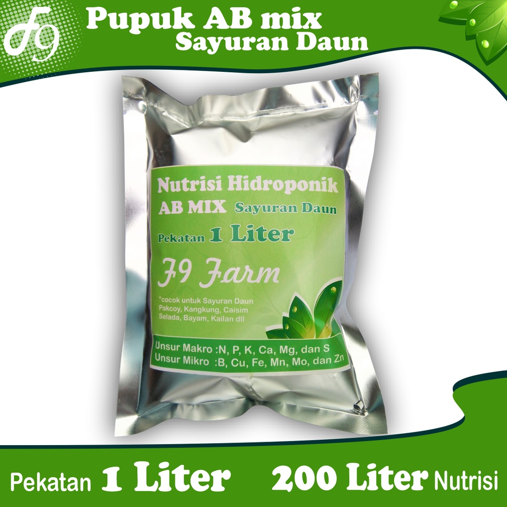 Jual AB Mix 1 Liter Serbuk Pupuk Nutrisi Hidroponik Sayuran Daun 200 ...