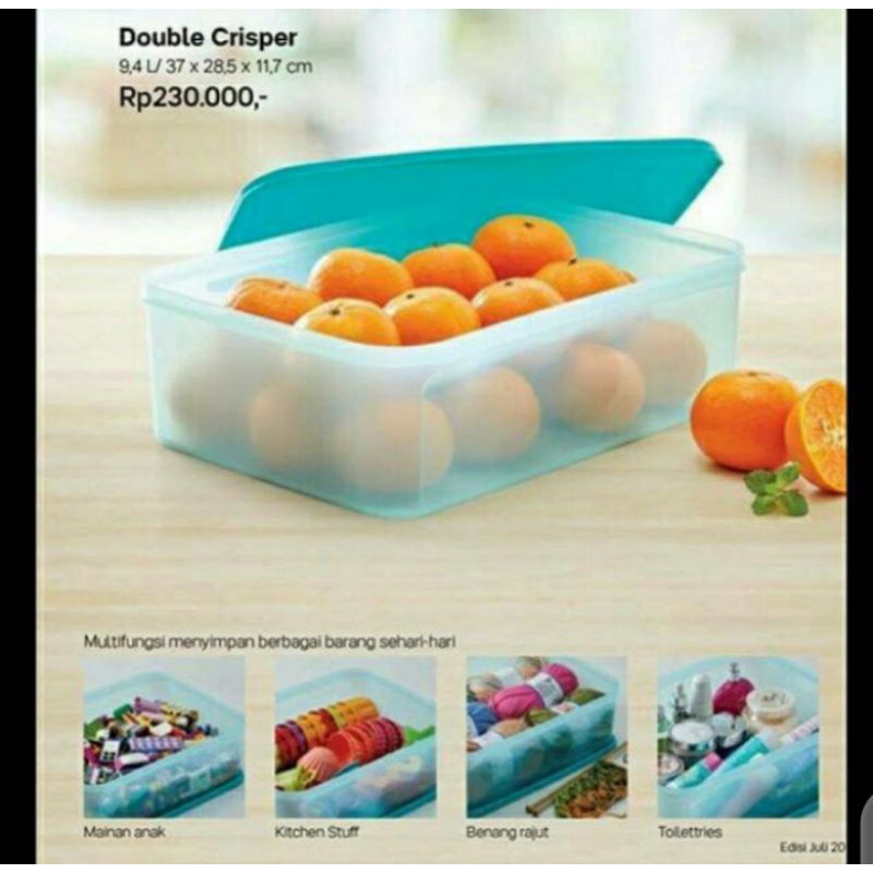 Tupperware Double Crisper Plastic Container, 9.4 Litres(Multicolor)