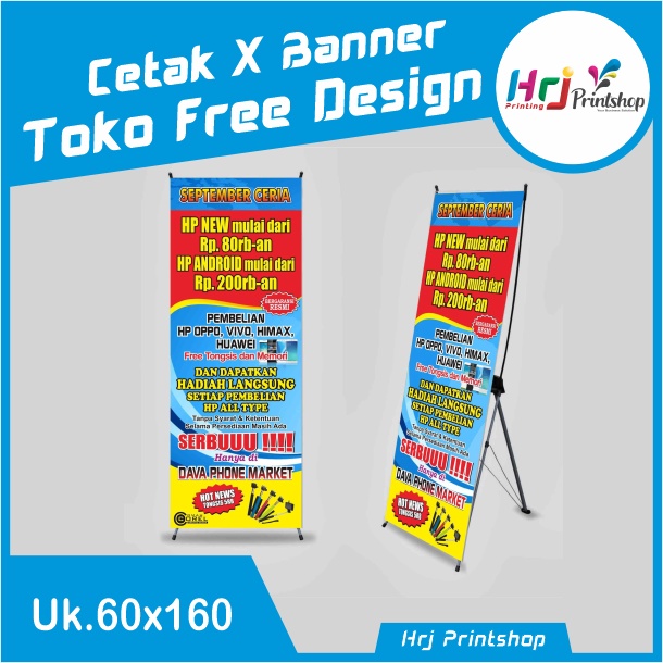 Jual Cetak X Banner Ukuran 60x160 Free Design Custom | Shopee Indonesia