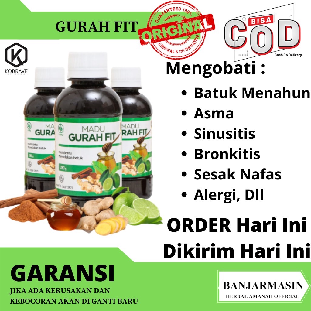 Jual Madu Gurah Fit Original Asli Obat Flu Batuk Gurahfit Obat Herbal Sakit Tenggorokan Sesak 8404