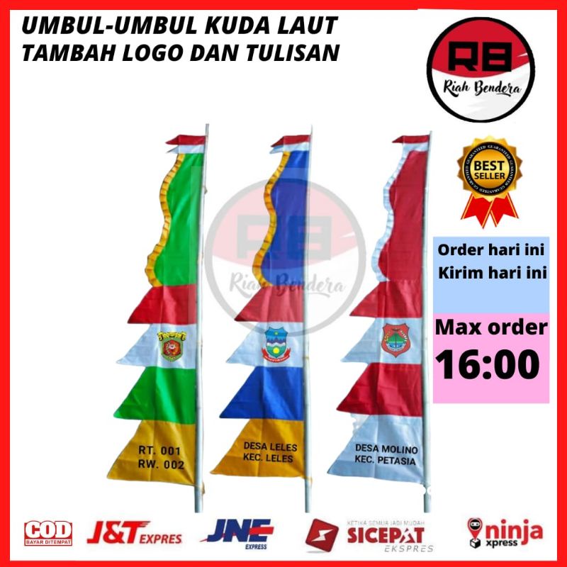 Jual Bendera Umbul Umbul Kuda Laut Logo Dan Tulisan Shopee Indonesia