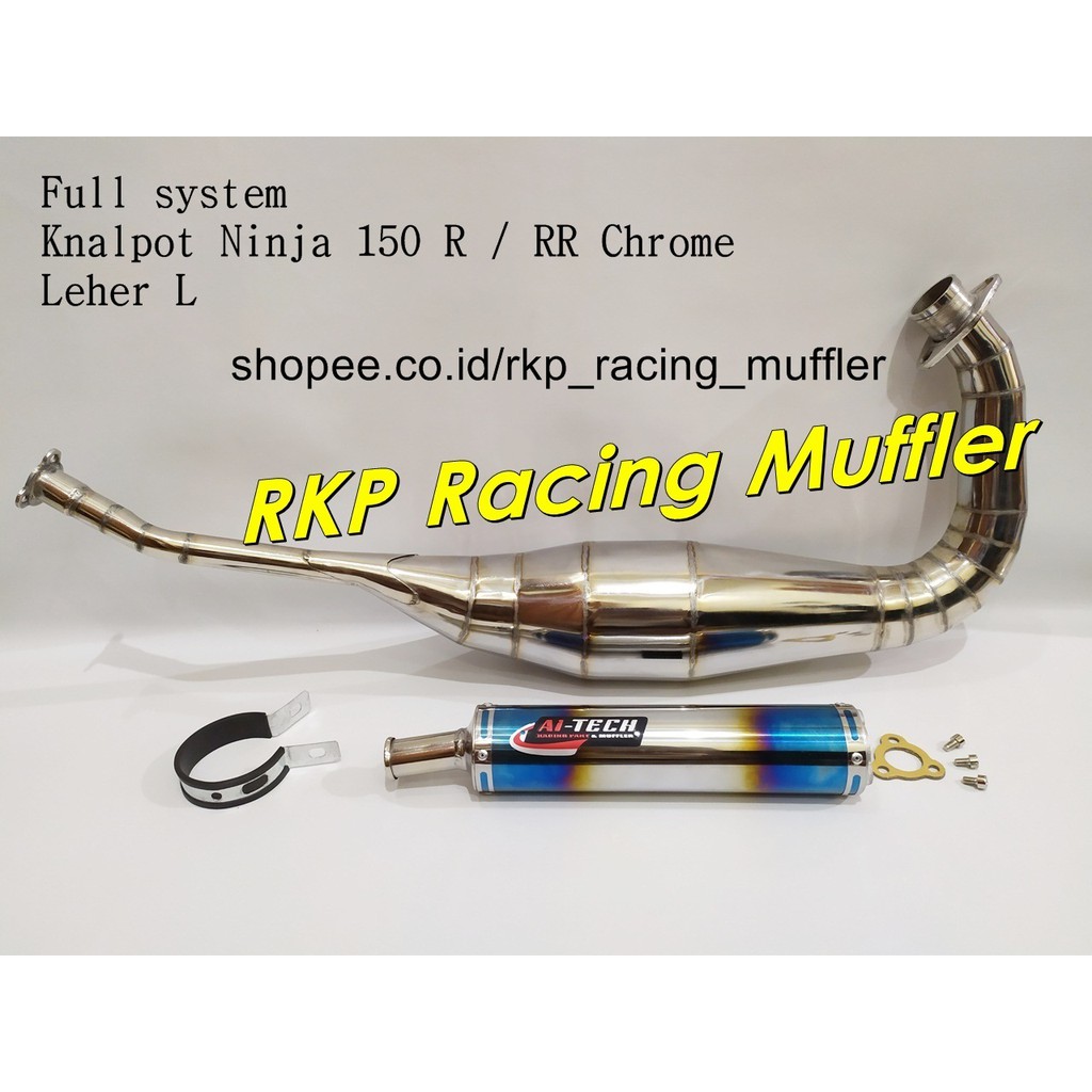 Jual Knalpot Ninja 150 R RR SS 2 tak kolong Ai-Tech AiTech chrome krom