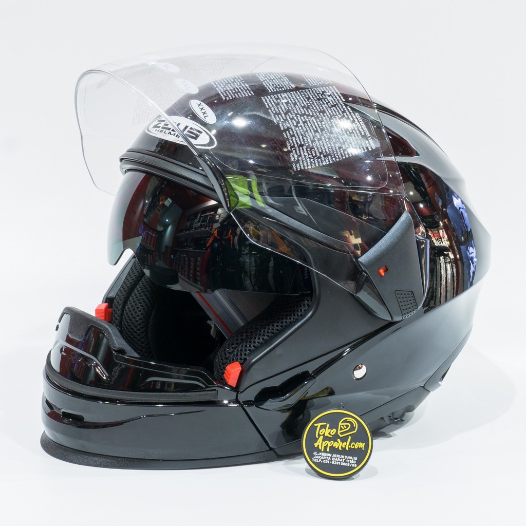 Jual Helm Zeus ZS 611C Black Glossy Modular Shopee Indonesia