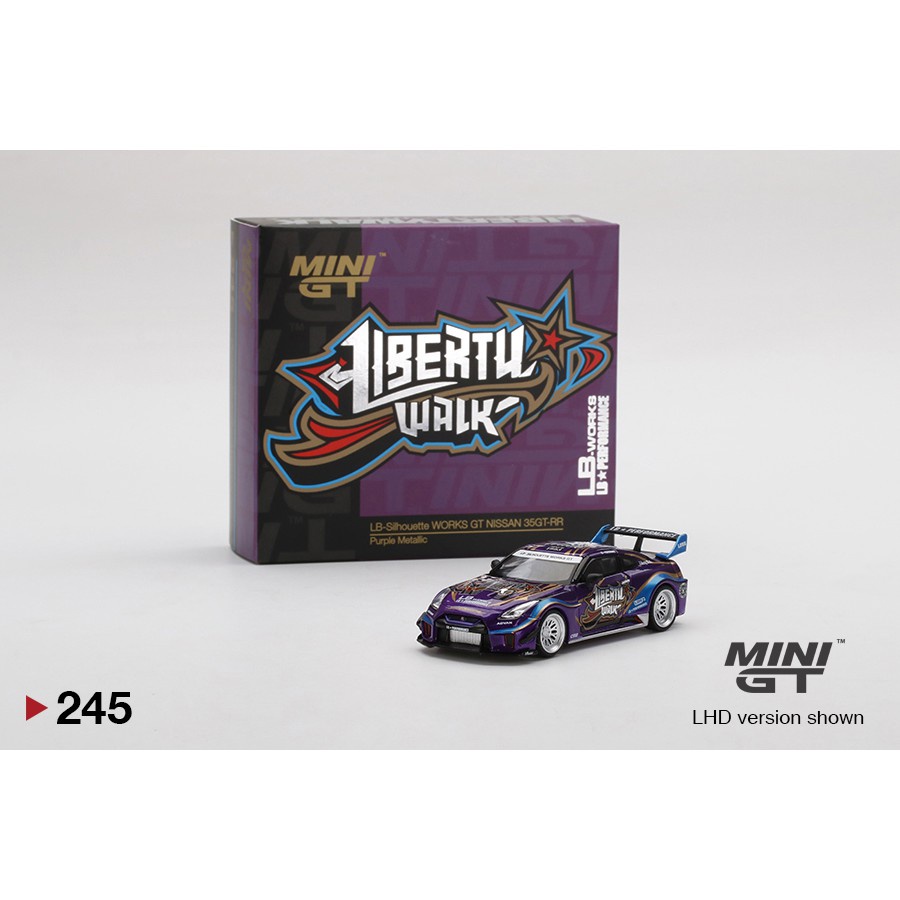 Jual Mini GT Nissan Skyline GT-R R35 35GT-RR Liberty Walk LB Purple 245 ...