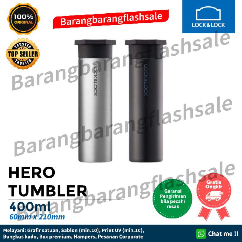 Jual lock n lock hero tumbler 400 ml black silver lock & lock hero ...
