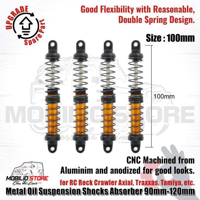 Jual METAL OIL SUSPENSION SHOCKS ABSORBER 90MM-120MM FOR RC ROCK ...