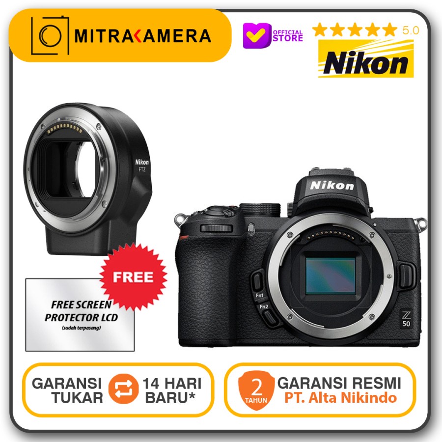 Jual Nikon Z50 Body + FTZ II Mount Adapter | Shopee Indonesia