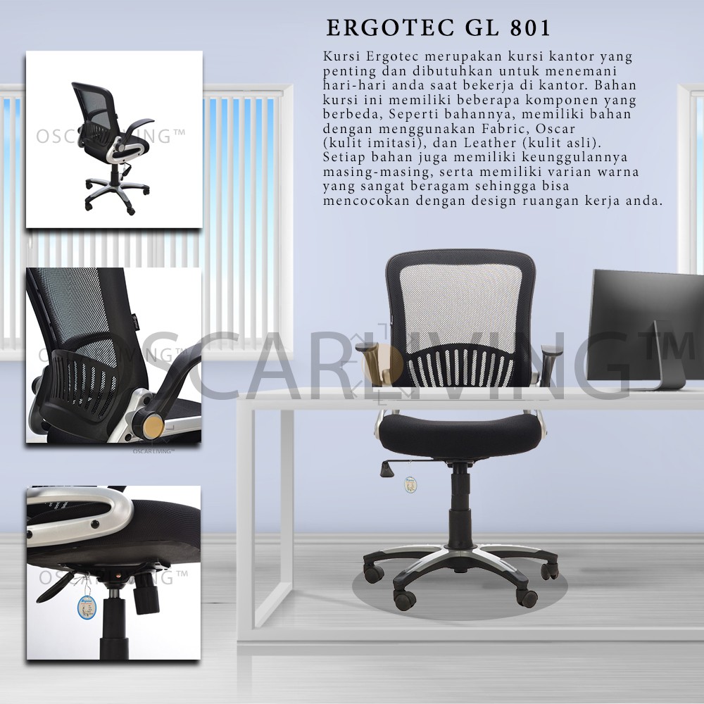 Jual Ergotec Kursi Kantor GL 801 PR Kursi Kerja Manager Kursi Staff ...