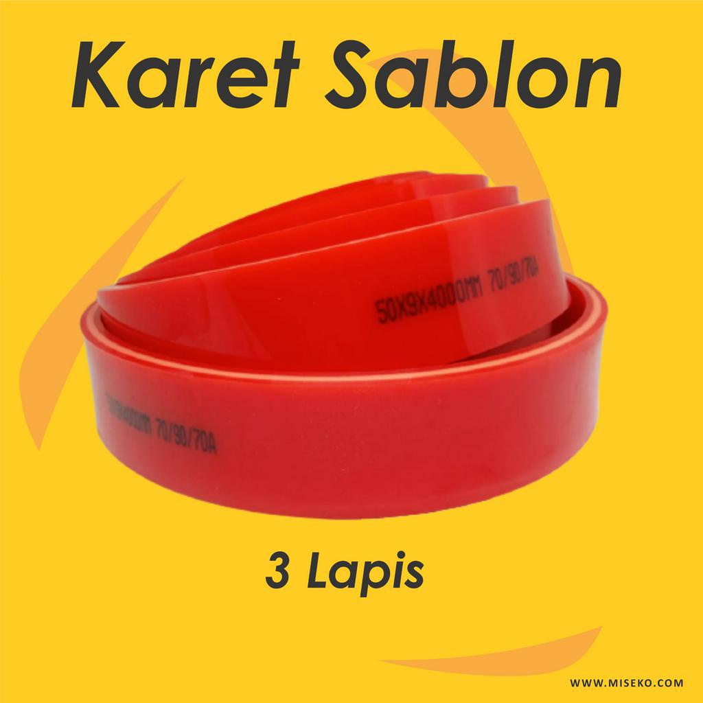 Jual KARET RAKEL MERAH PUTIH 3 layer Rubber & Plastisol squeegee PERCM
