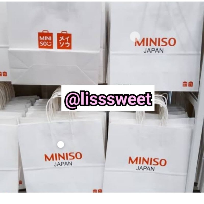 Jual Paper Bag Miniso 1000% ASLI | Shopee Indonesia