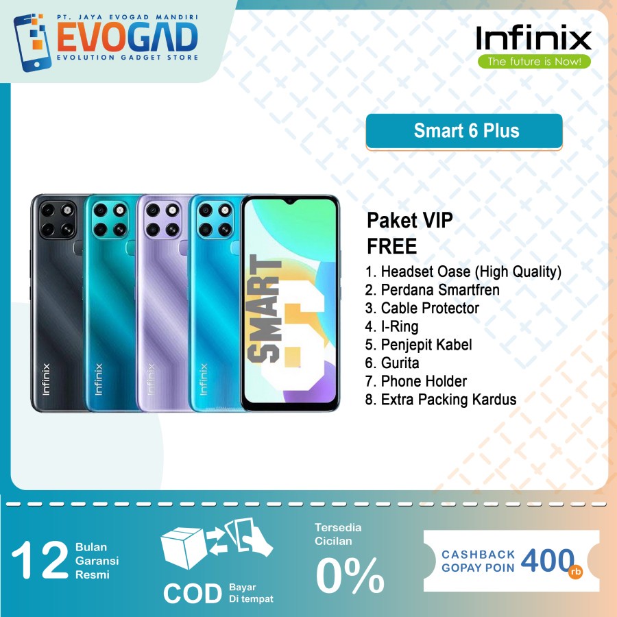 Jual INFINIX SMART 6+ Smart 6 Plus X6823c 3/64 GBAndroid 11 (Go edition ...