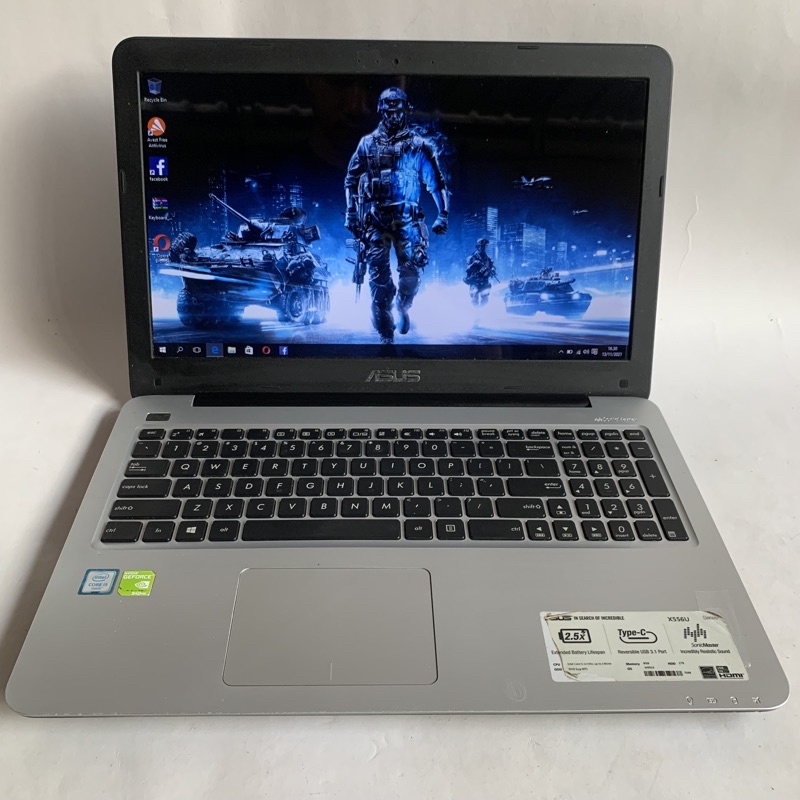 Laptop Gaming/Editing Asus Core i5 Gen7 Ram 8gb Hardisk Ssd 256gb  Dual VGA Nvidia Geforce