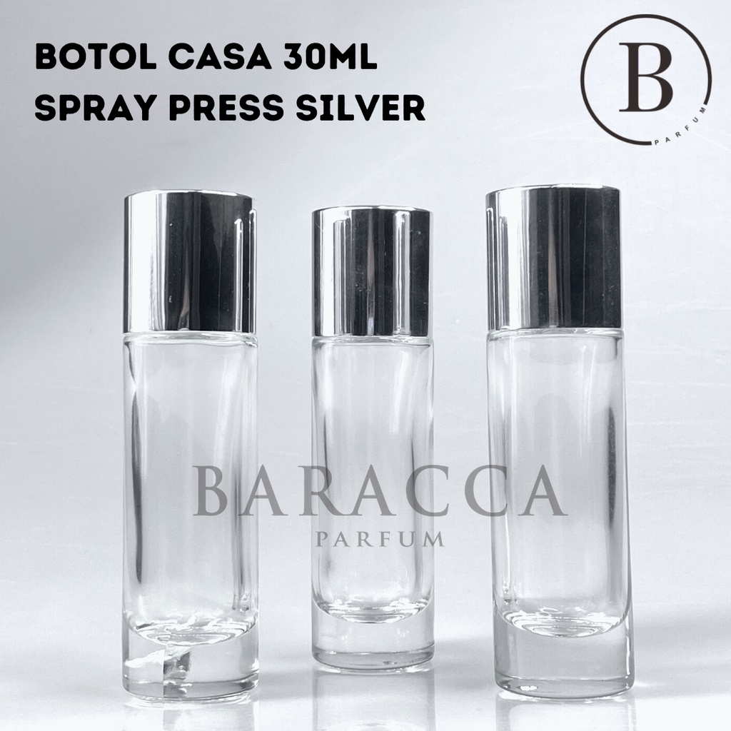 Jual Botol Parfum Casa 30ML Press Silver - Botol Parfum Kosong Cassa ...