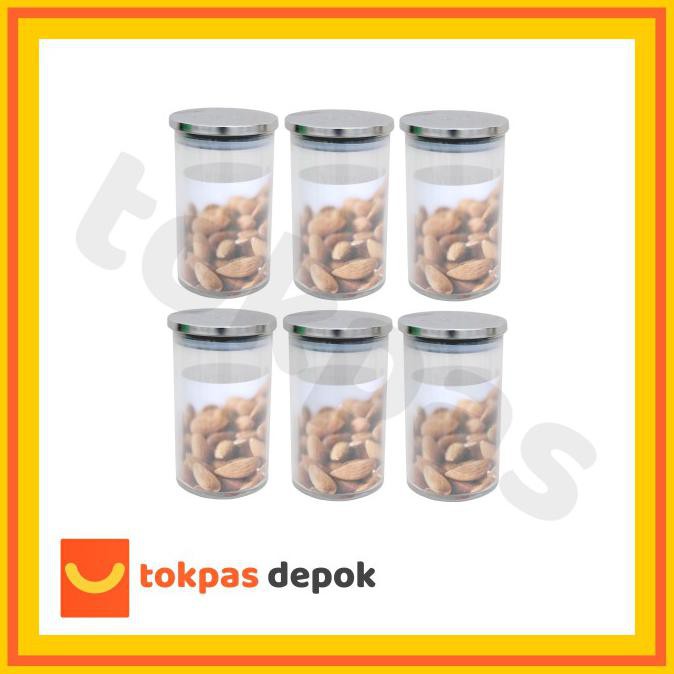 Jual Toples Kaca Set Pcs Wadah Kaca Tutup Stainless Ruby Canister Cm Beningbeningmart