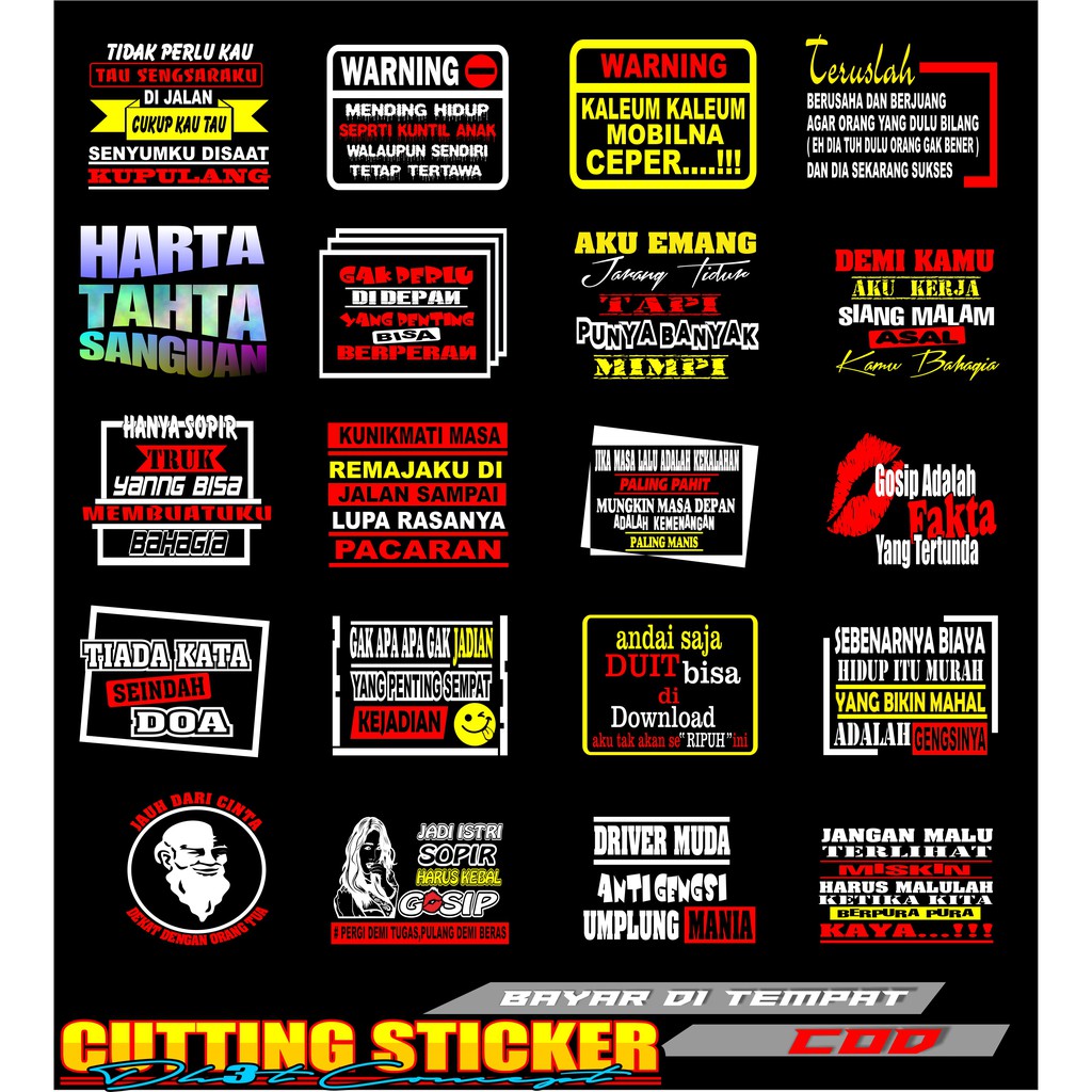 Jual Stiker Kata Kata Kaca Mobil Sticker Lucu Truck Pick Up Bus All Mobil Shopee Indonesia