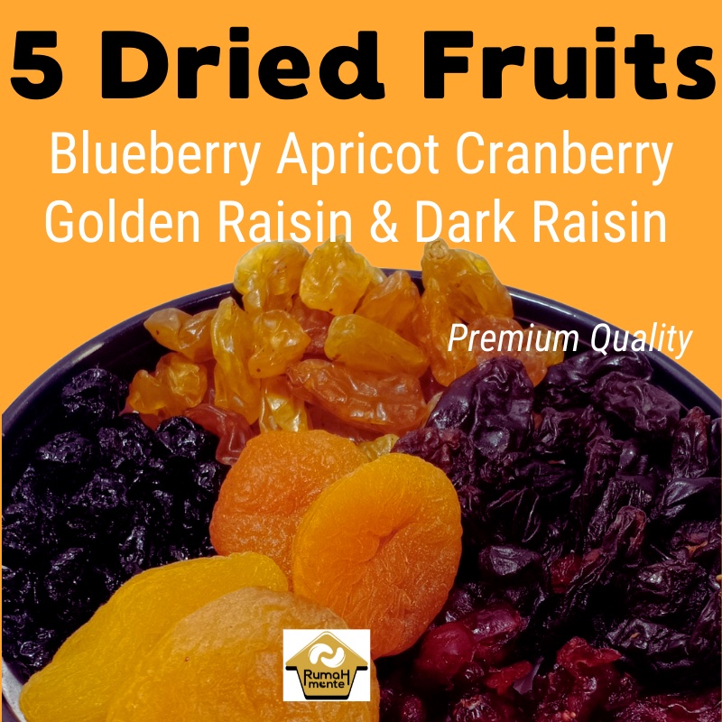 Jual TRAIL MIX 5 BUAH KERING BLUEBERRY APRICOT CRANBERRY GOLDEN RAISIN ...