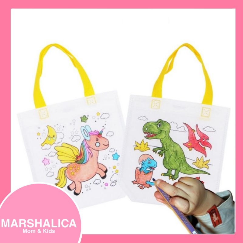 Jual goodiebag tas sponbound lukis anak tas lukis tas mewarnai drawing ...