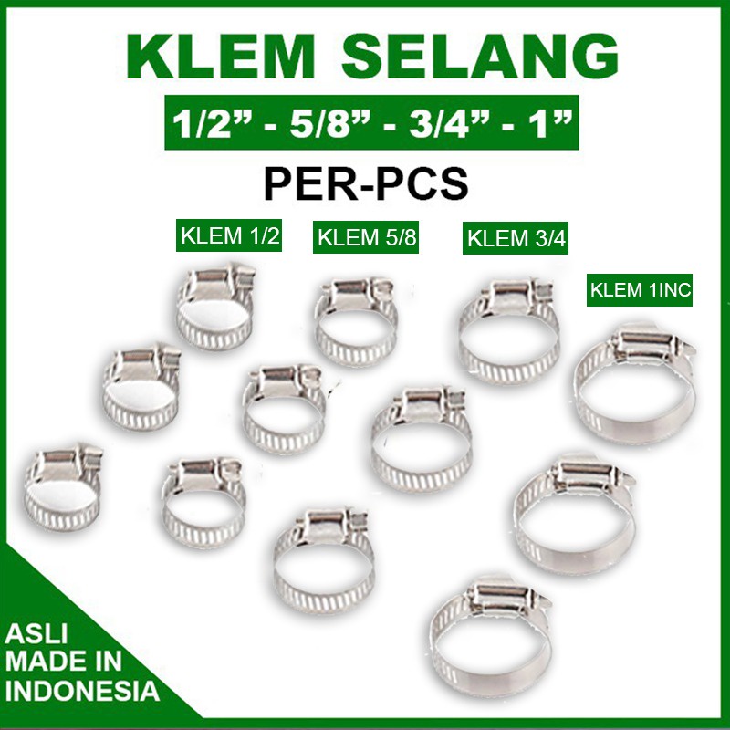 Jual Mono Klem Selang Air Inch Stainless Steel Klem Selang Gas Klem Selang Air