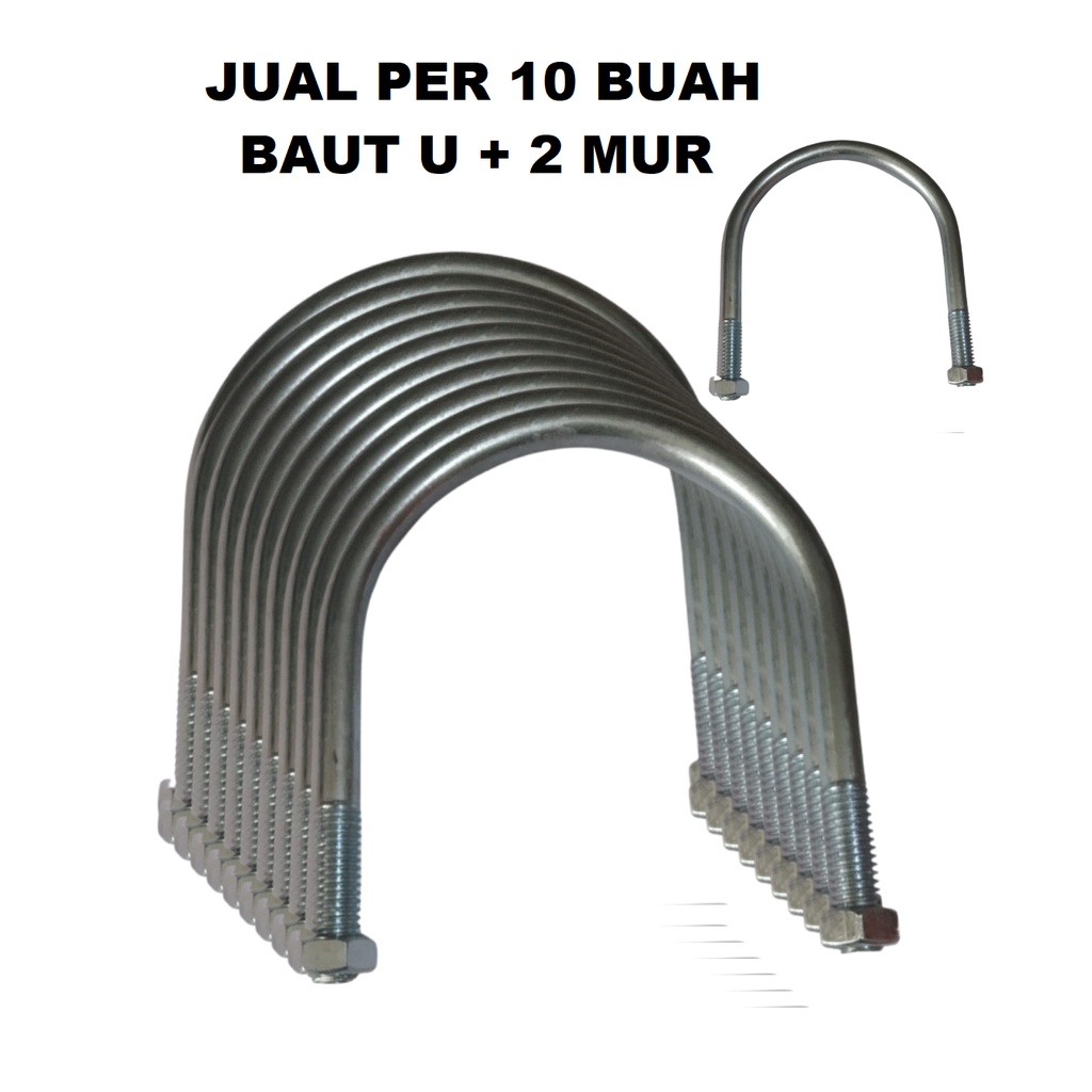 Jual Per Baut U X Inch Galvanis Klem Pengencang Pipa Mur