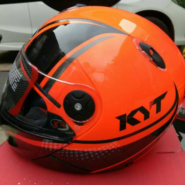 Helm kyt hot sale orange full face