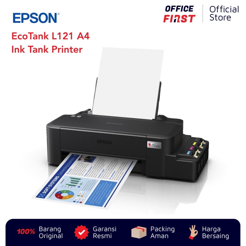 Jual Epson L121 A4 Ink Tank Printer Pengganti L120 Tinta 664 Hitam Warna Original Garansi 7196