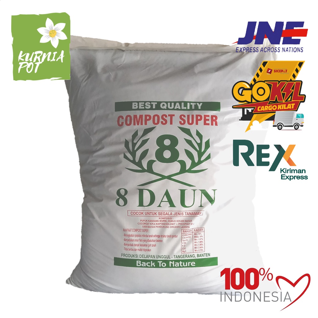Pupuk Kompos Super 8 Daun Compost Organik Ukuran Besar Via Kargo