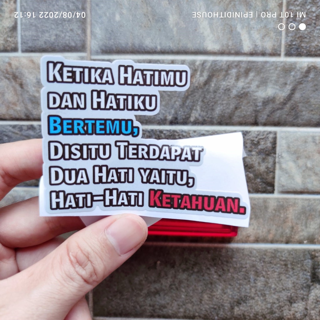 Jual Stiker Kata Quote Lucu Ketika Hatimu Bersatu Humor Vinyl Motor