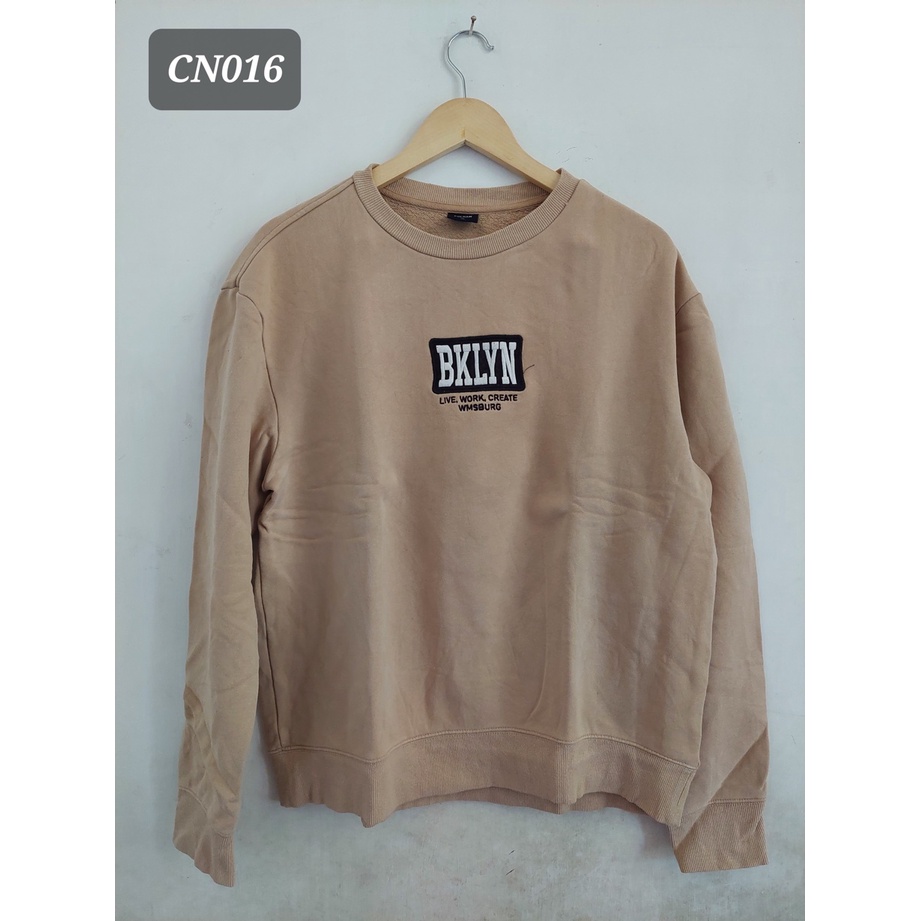 Jual Polham Sweater Crewneck Pria Wanita Thrift Unisex Coklat Muda Shopee Indonesia