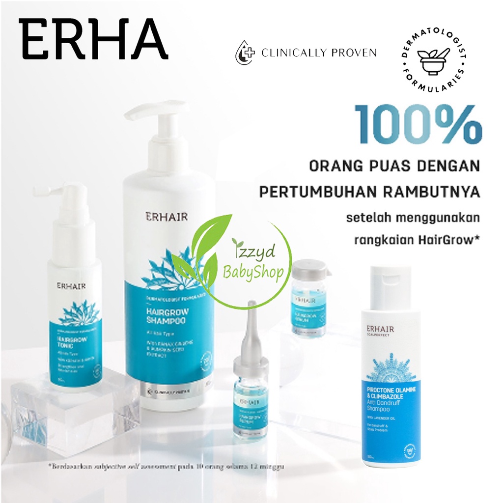 Jual Erha hair grow serum 7x8 ml, tonic 60ML, shampoo 100 ML Anti