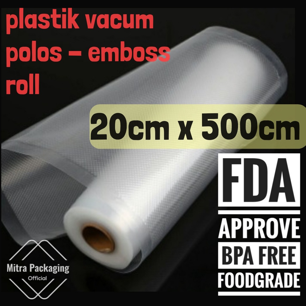 Jual Plastik Vacuum Makanan Roll Vacum Meter Emboss Vacuum Bag Roll Shopee Indonesia