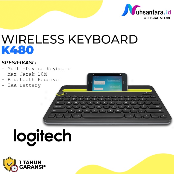 Jual [𝐎𝐑𝐈𝐆𝐈𝐍𝐀𝐋] Wireless Keyboard Logitech K480 Multi Device Keyboard