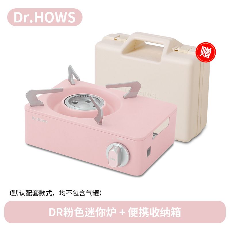 Réchard Camping Dr.HOWS Twinkle Mini – Butane Portable, 6200 BTU, Rose, Sécurité Enfant, étui Transport Inclu