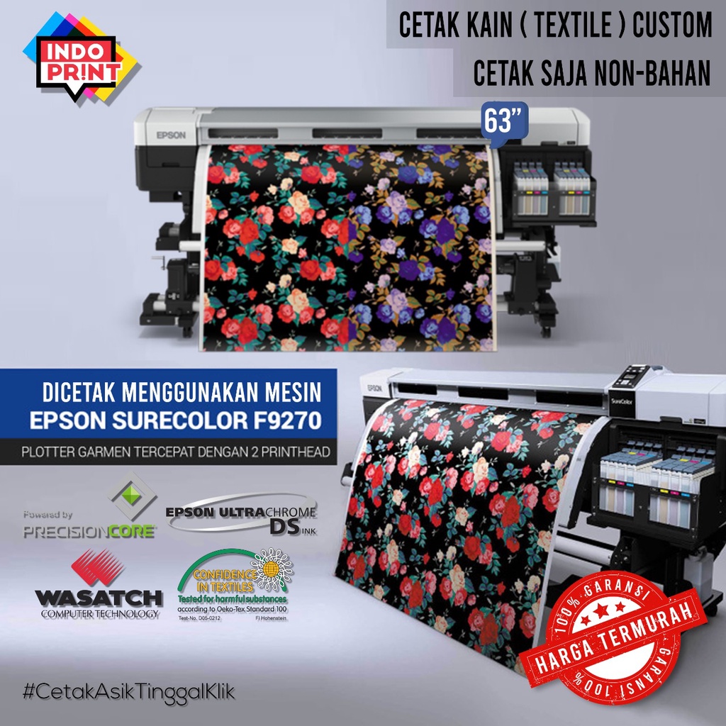 Jual Idn Print Cetak Murah Kain Textile Custom Cetak Saja Non