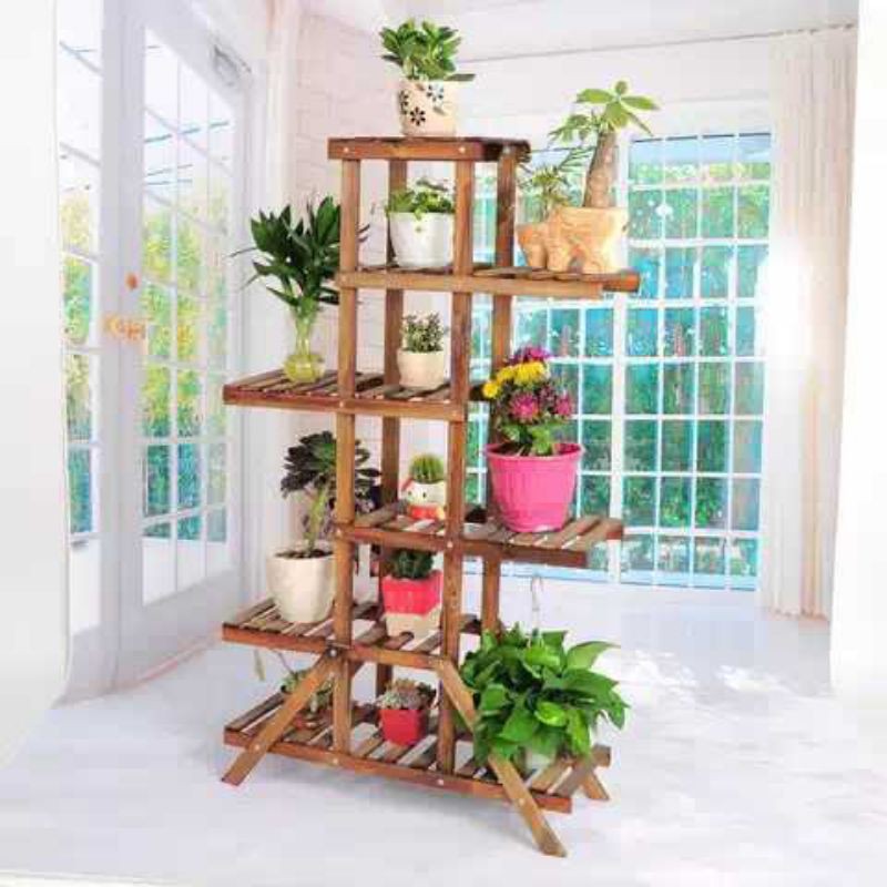 Jual Stand Rak Kayu untuk Ruang Tamu Taman atau Balkon Rak Pot | Shopee ...
