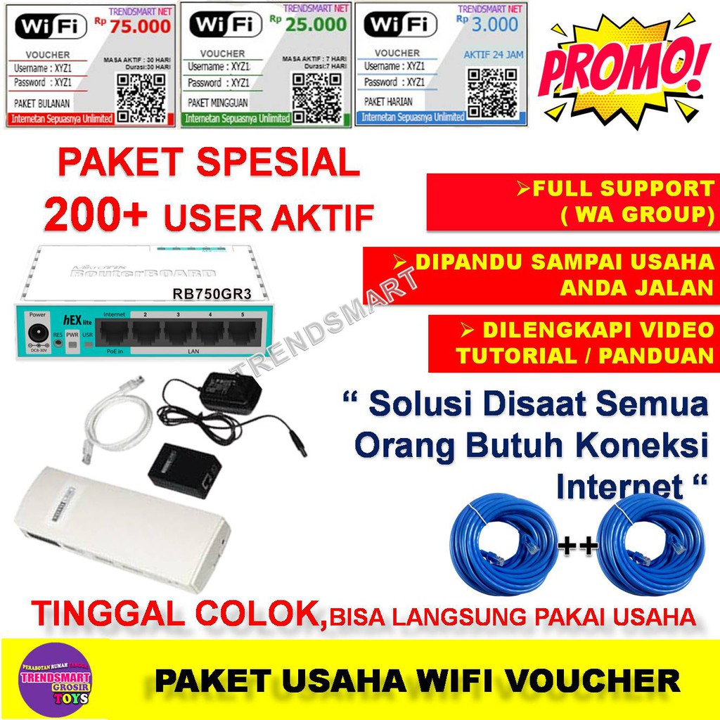 Jual ROUTER RUTER WIFI WIRELESS MIKROTIK RB750GR3 PAKET USAHA HOTSPOT ...