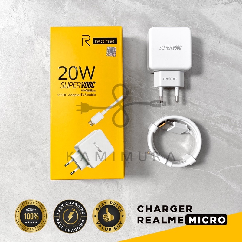 CHARGER REALME 20W MICRO ORIGINAL 100% FAST CHARGING SUPER VOOC REALME C U  X XT K i Pro