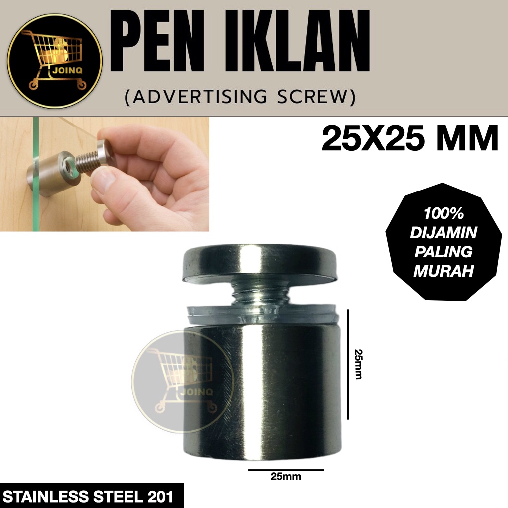 Jual PEN IKLAN 25x25 Stainless / Baut Akrilik Baut Kaca Sign Board ...