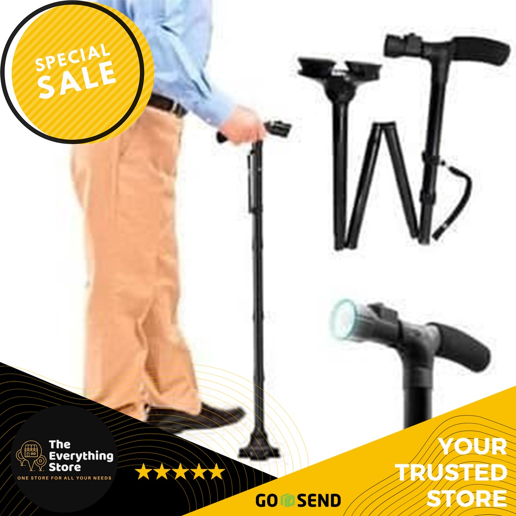 Jual LED Safety Crutch Crutches Truncheon Walking Stick Walk Strenuous