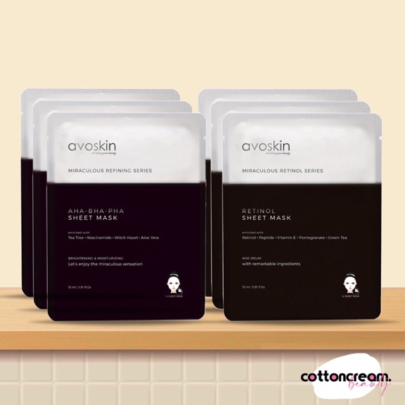 Jual Avoskin Miraculous Refining Retinol Sheet Mask / AHA BHA PHA Sheet