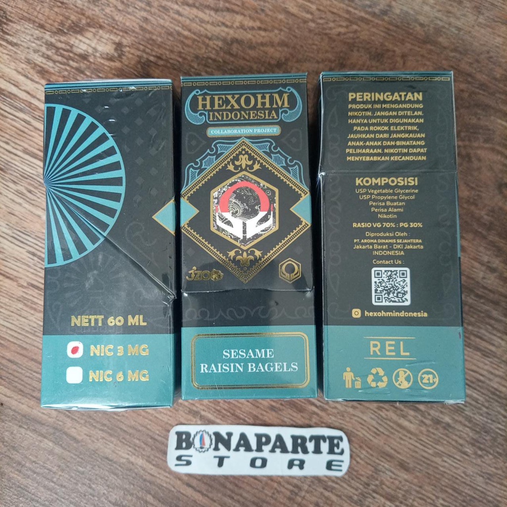 Jual LIQUID HEXOHM INDONESIA V2 SESAME RAISIN BAGELS 3MG 60ML | Shopee ...