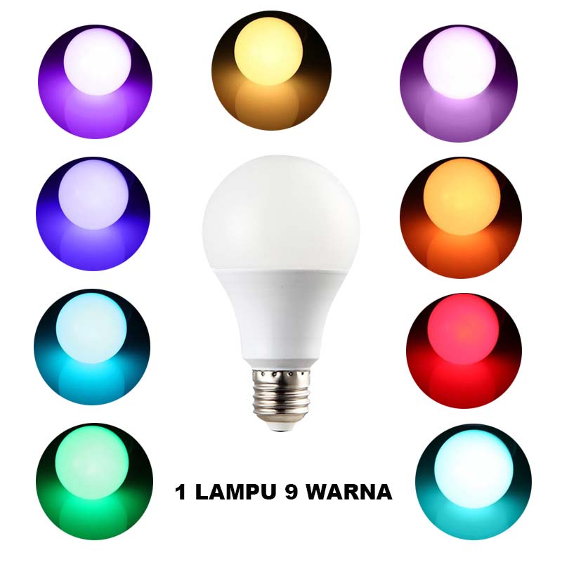 Jual EELIC LAU-KSK6099 Lampu led rgb bulb dengan 9 pilihan cahaya yang ...