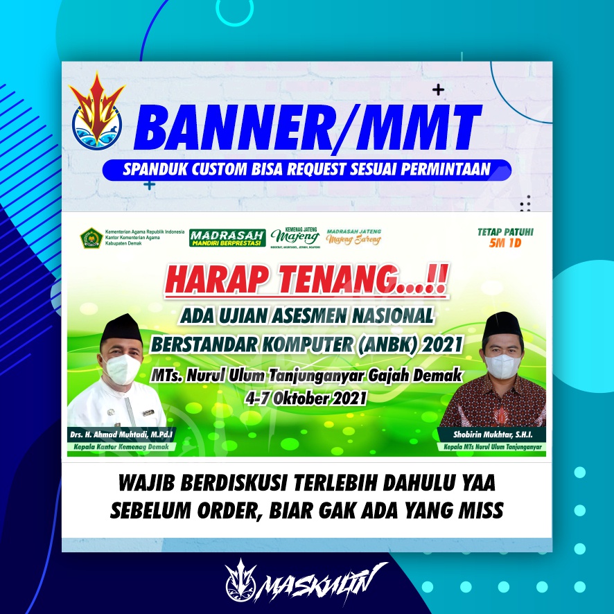 Jual Banner MMT Spanduk Harap Tenang Ada Ujian Asesmen Nasional