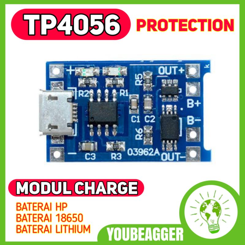Jual Modul TP4056 with protection untuk CAS baterai | Shopee Indonesia